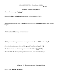 Semester 1 (2015) &ndash; Final Exam Blank Review Hanson