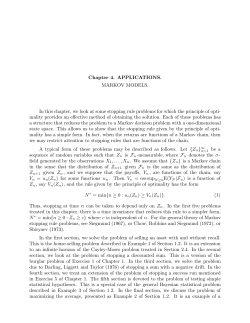 Chapter 4. APPLICATIONS. MARKOV MODELS. In this chapter, we