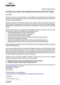 Friday 8th February 2013 INVITATION TO NEXT ROUND OF