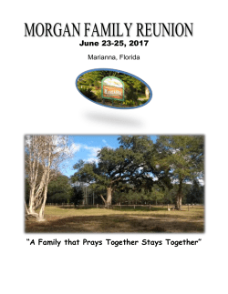 2017 Family Reunion Itinerary