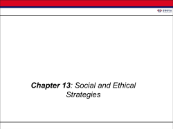 Chapter 13: Social and Ethical Strategies