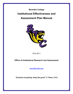 Institutional Effectiveness and Assessment Plan