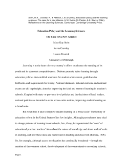 Education policy and the learning sciences - UPCLOSE