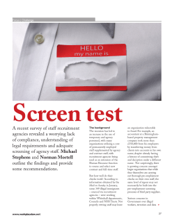 A recent survey of staff recruitment agencies revealed a worrying