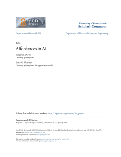 Affordances in AI - ScholarlyCommons