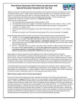 Post School Outcomes