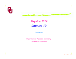 Lecture 19 - University of Oklahoma