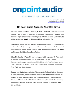 On Point Audio Appoints New Rep Firms in North America
