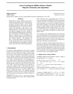 Active Learning for Hidden Markov Models: Objective Functions and