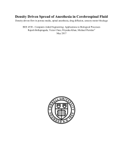 Density-driven flow in porous media, spinal anesthesia, drug