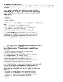 NC Biology Assessment Examples Underline the main question
