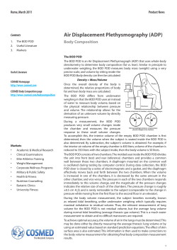 Air Displacement Plethysmography (ADP)