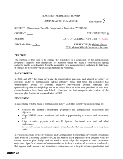 Discussion of Possible Compensation Topics for FY
