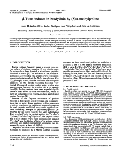 fl-Turns induced in bradykinin by (S)<t-methylproline