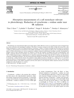 Absorption measurements of a cell monolayer relevant to