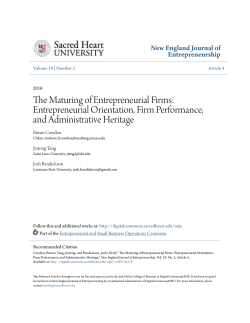 Entrepreneurial Orientation, Firm Performance, and Administrative