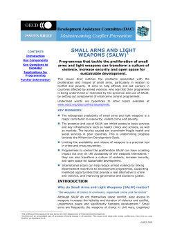 Small Arms and Light Weapons (SALW) / Issues Brief provided by