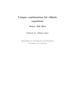 Notes on unique continuation