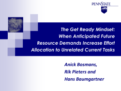 The Get Ready Mindset: When Anticipated Future Resource