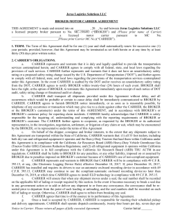 Notice to Carrier - Jerue Logistics Solutions