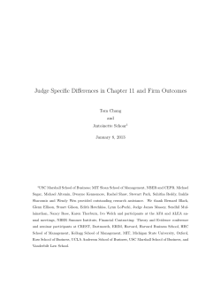 Judge Specific Differences in Chapter 11 and Firm Outcomes