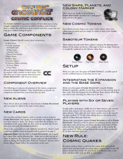 GAmE COmPONENTS SETuP NEw RuLE: COSmIC