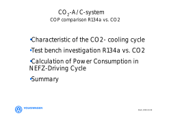 Characteristic of the CO2- cooling cycle &bull;Test