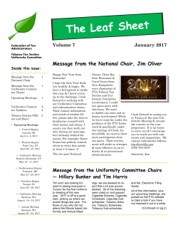 The Leaf Sheet - Federation of Tax Administrators