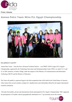 Asmaa Petro Team Wins FLL Egypt Championship