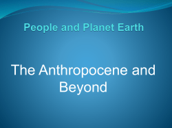 The Anthropocene - Lifelong Learning Mississauga
