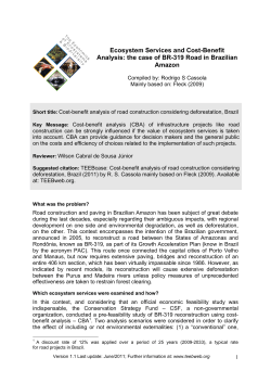 Ecosystem Services and Cost-Benefit Analysis: the case of BR