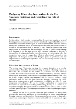 Designing E-learning Interactions in the 21st Century: revisiting and