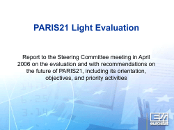 Presentation on PARIS21 Light Evaluation