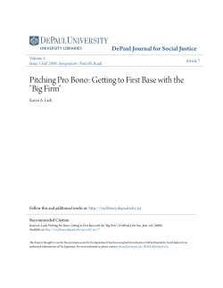 Pitching Pro Bono: Getting to First Base with the