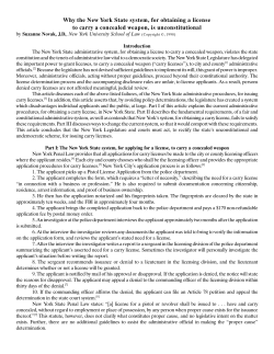 Why the New York State system, for obtaining a license to carry a