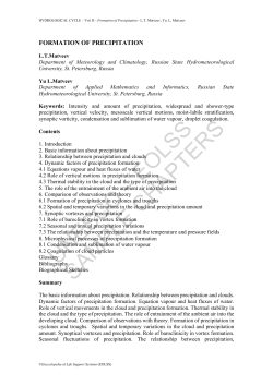 Formation of Precipitation