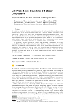 Cell-Probe Lower Bounds for Bit Stream Computation