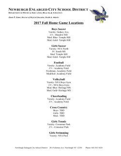 2017 Fall Home Game Locations - Newburgh Enlarged City School