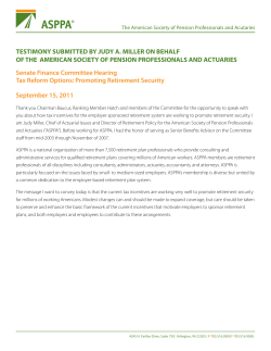 TESTIMONY SUBMITTED BY JUDY A. MILLER ON BEHALF