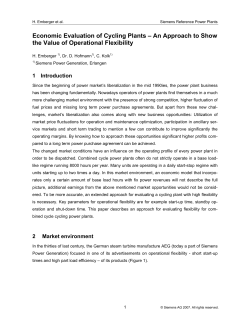 Economic Evaluation of Cycling Plants &ndash; An Approach to Show the