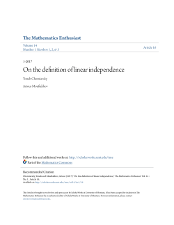 On the definition of linear independence