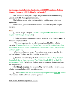 Developing a Simple Solution Application with IBM Operational