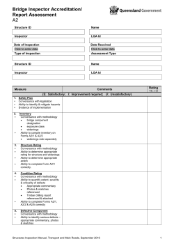 Form A2: Bridge Inspector Accreditation / Report Assessment
