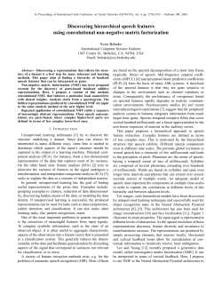 Discovering hierarchical speech features using convolutional non