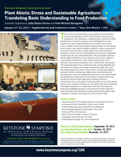 Plant Abiotic Stress and Sustainable Agriculture