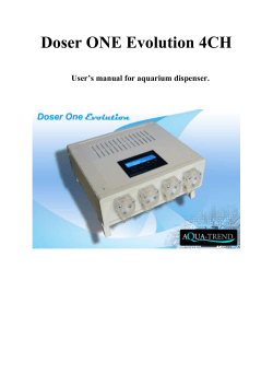 Doser ONE Evolution 4CH User`s manual for - Aqua