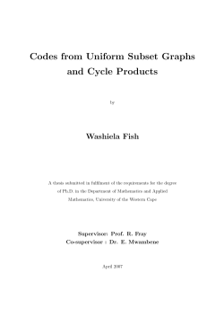 Codes from uniform subset graphs and cycle products