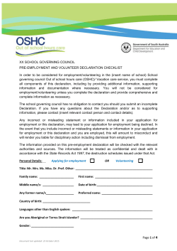 Template for School governing council pre