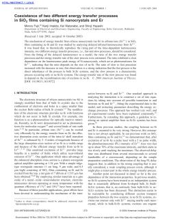Coexistence of two different energy transfer processes in SiO2 films