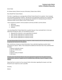 Letter of Medical Necessity